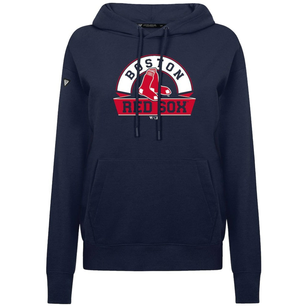 Boston Red Sox Levelwear Women's Adorn Banner Arch Hoodie - Navy