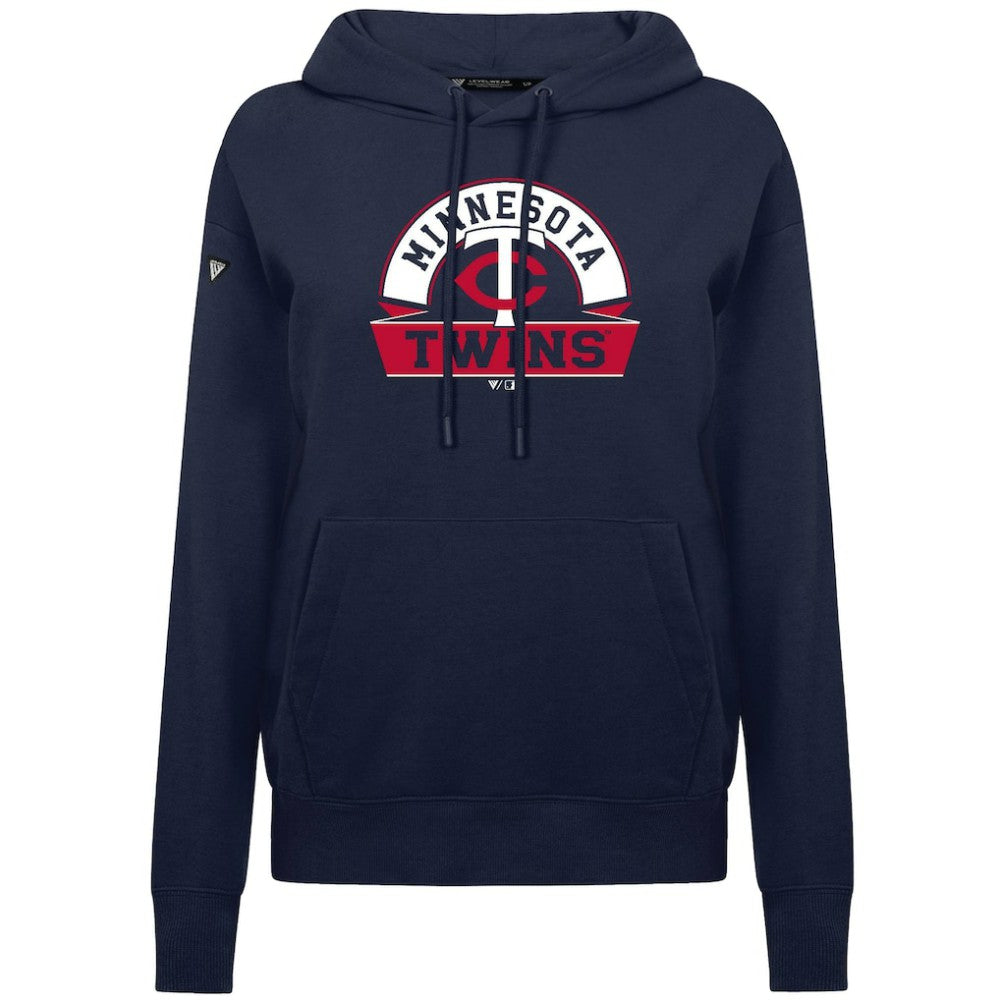 Minnesota Twins Levelwear Women's Adorn Banner Arch Hoodie - Navy