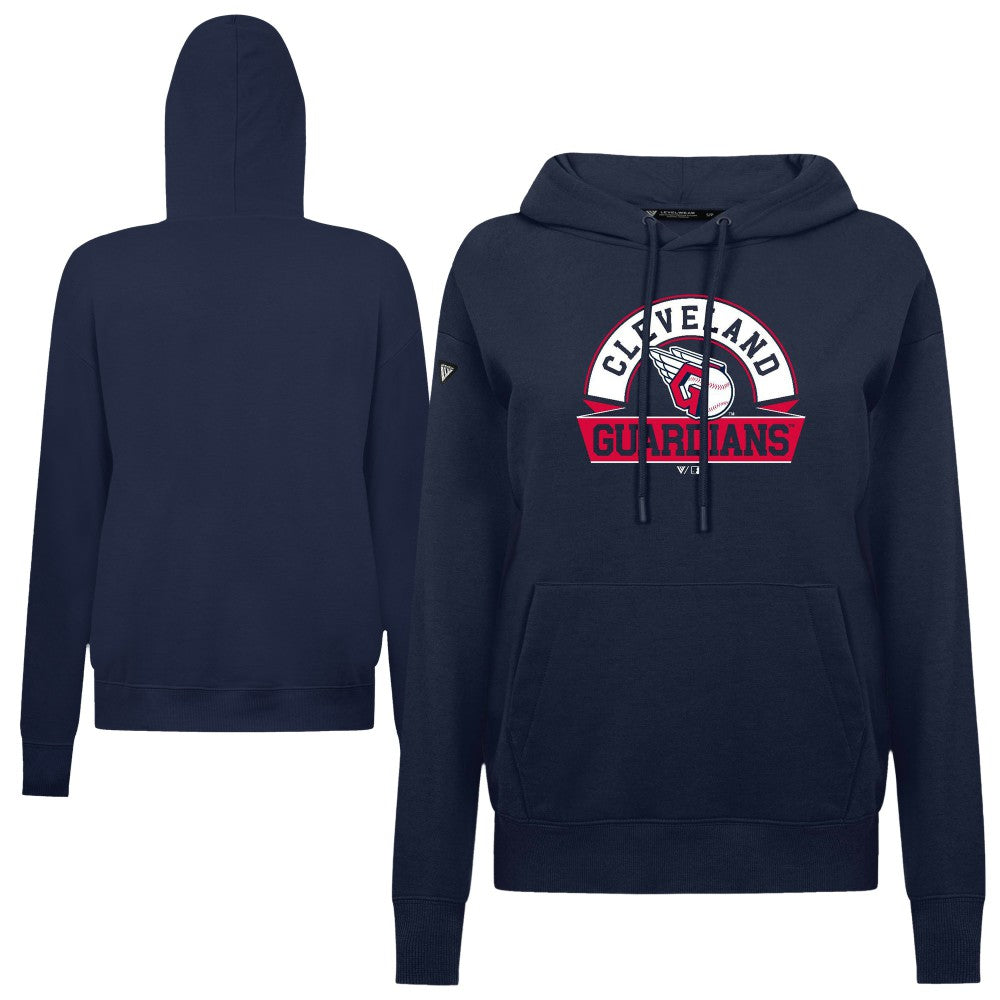 Cleveland Guardians Levelwear Women's Adorn Banner Arch Hoodie - Navy