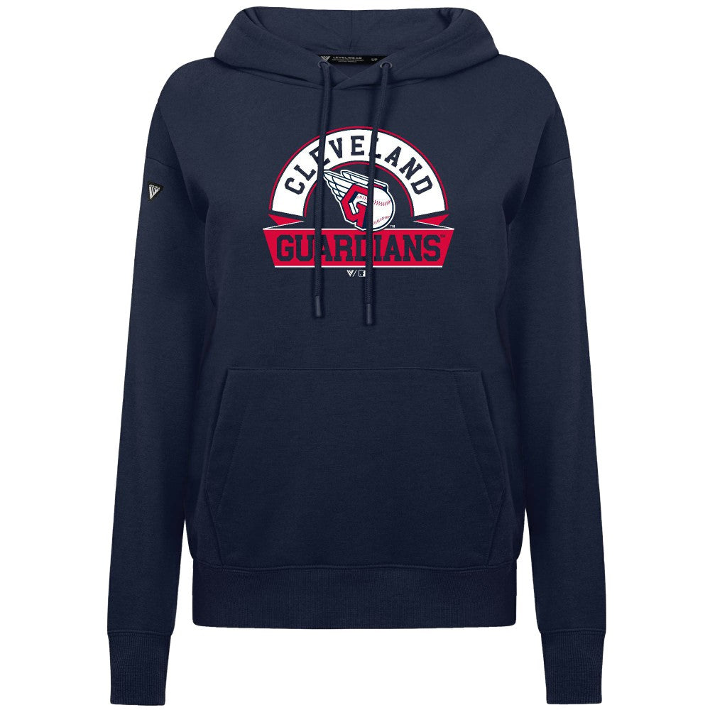 Cleveland Guardians Levelwear Women's Adorn Banner Arch Hoodie - Navy