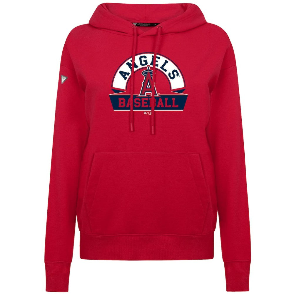 Los Angeles Angels Levelwear Women's Adorn Banner Arch Hoodie - Red