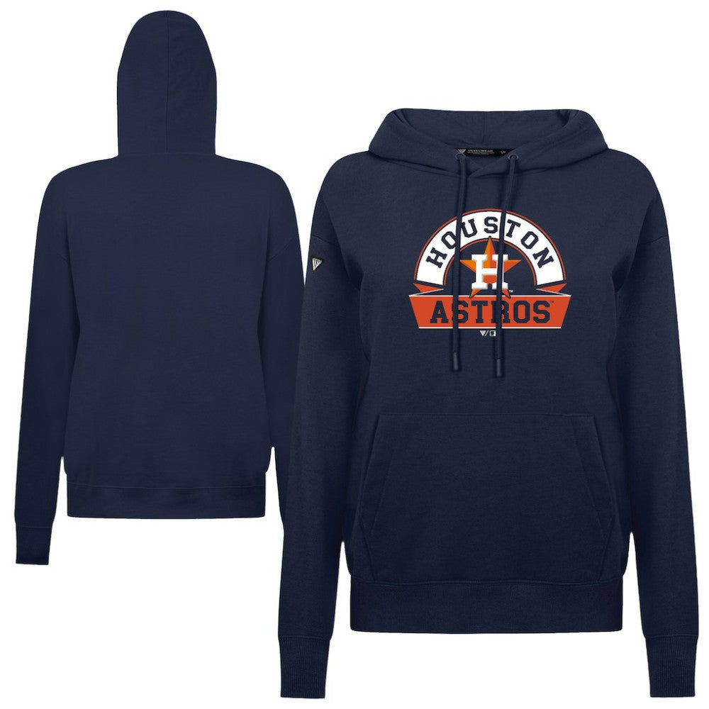 Houston Astros Levelwear Women's Adorn Banner Arch Hoodie - Navy