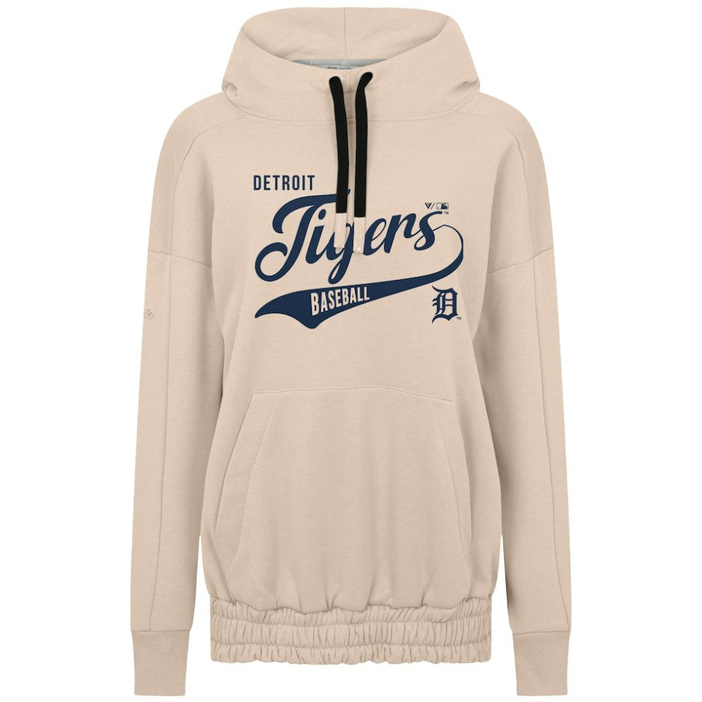 Detroit Tigers Levelwear Women's Oversized Waterfall Glide Hoodie - Khaki