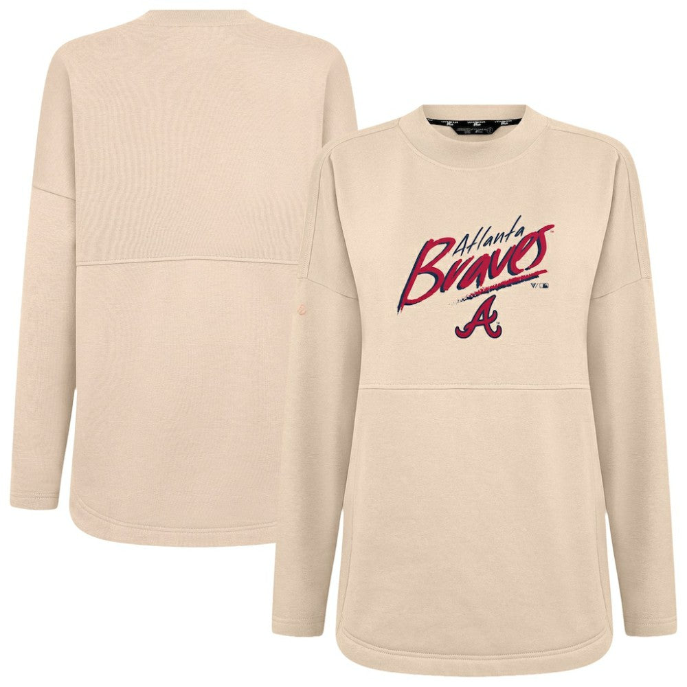 Atlanta Braves Levelwear Women's Oversized Beaudry Sizzle Top - Khaki