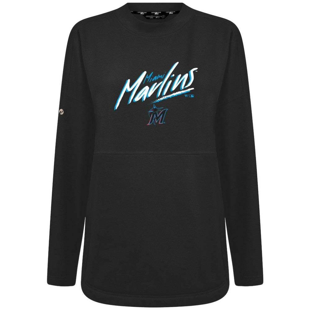 Miami Marlins Levelwear Women's Oversized Beaudry Sizzle Top - Black