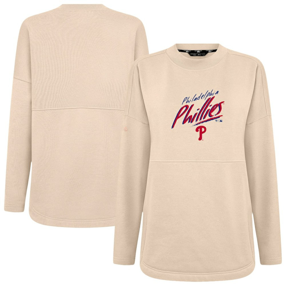 Philadelphia Phillies Levelwear Women's Oversized Beaudry Sizzle Top - Khaki