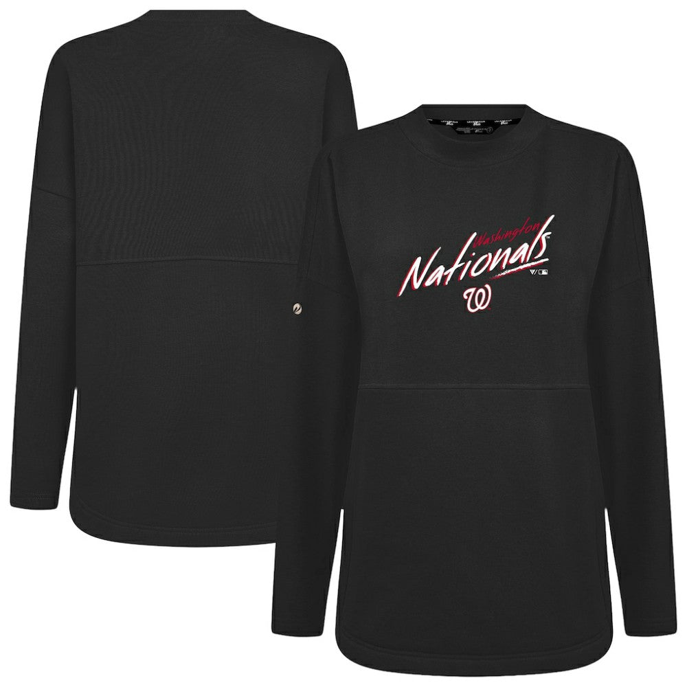 Washington Nationals Levelwear Women's Oversized Beaudry Sizzle Top - Black