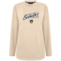 Milwaukee Brewers Levelwear Women's Oversized Beaudry Sizzle Top - Khaki