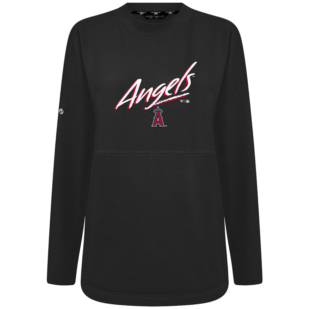 Los Angeles Angels Levelwear Women's Oversized Beaudry Sizzle Top - Black