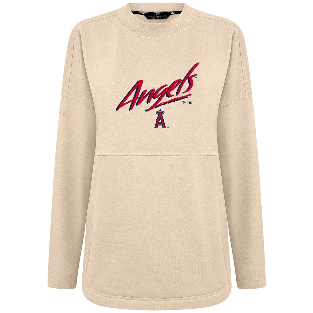 Los Angeles Angels Levelwear Women's Oversized Beaudry Sizzle Top - Khaki