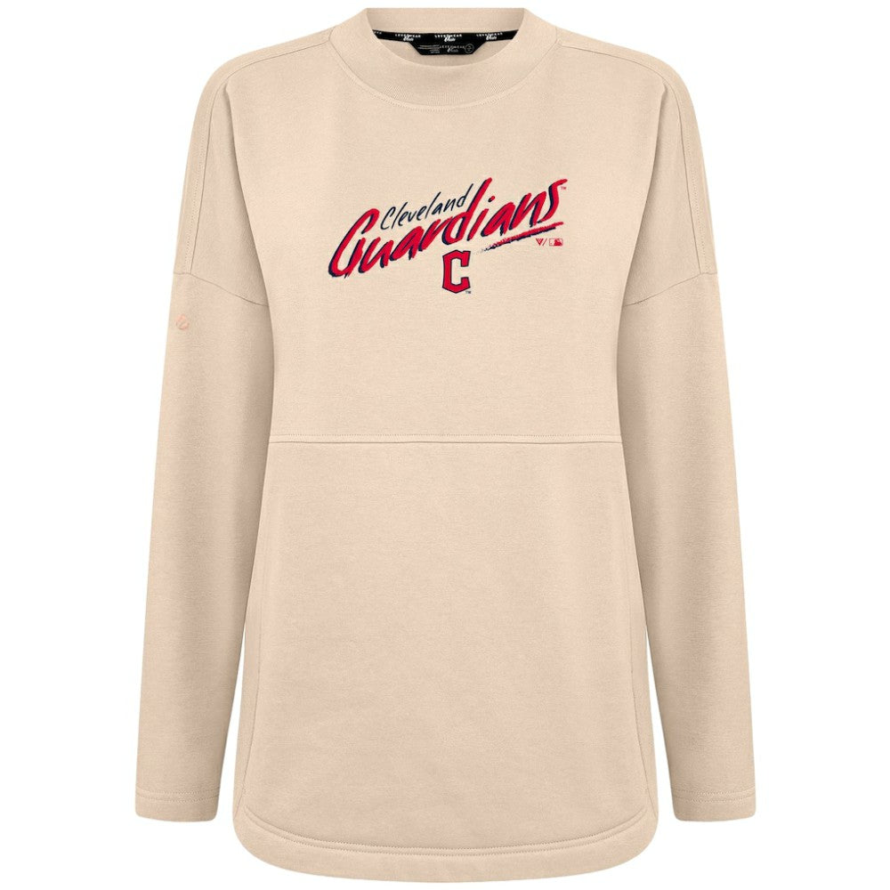 Cleveland Guardians Levelwear Women's Oversized Beaudry Sizzle Top - Khaki