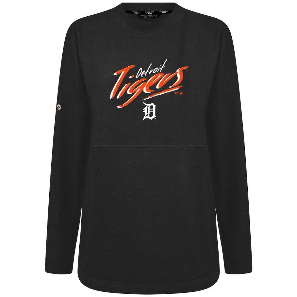 Detroit Tigers Levelwear Women's Oversized Beaudry Sizzle Top - Black