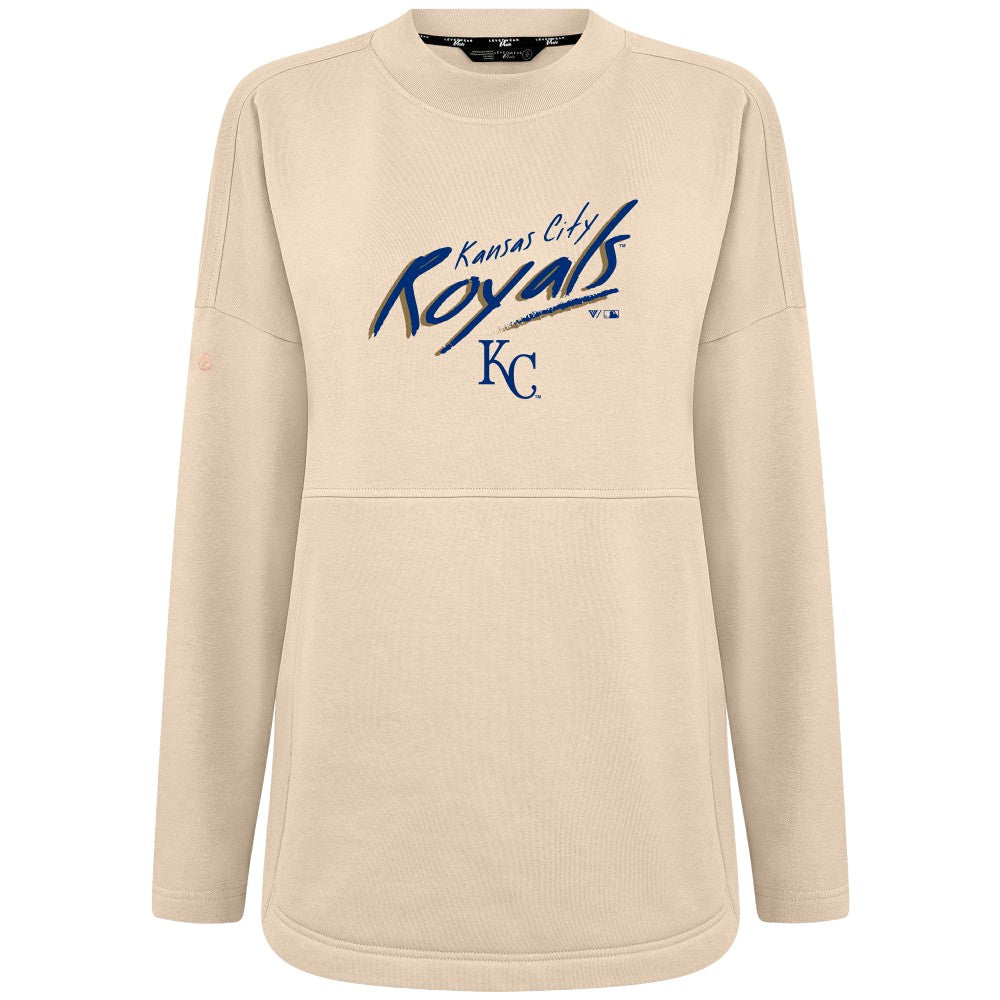 Kansas City Royals Levelwear Women's Oversized Beaudry Sizzle Top - Khaki