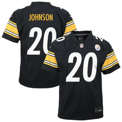 Kaleb Johnson Pittsburgh Steelers Youth Team Game Jersey - Black | Nike for sale