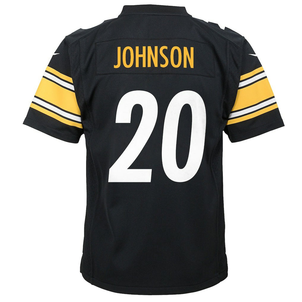 Kaleb Johnson Pittsburgh Steelers Youth Team Game Jersey - Black | Nike for sale