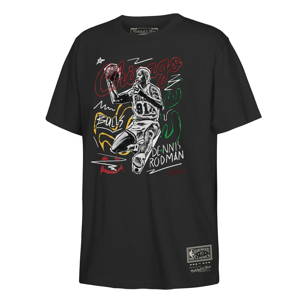 Dennis Rodman Chicago Bulls Youth Chalked Up T-Shirt sale - Black | Mitchell & Ness outlet