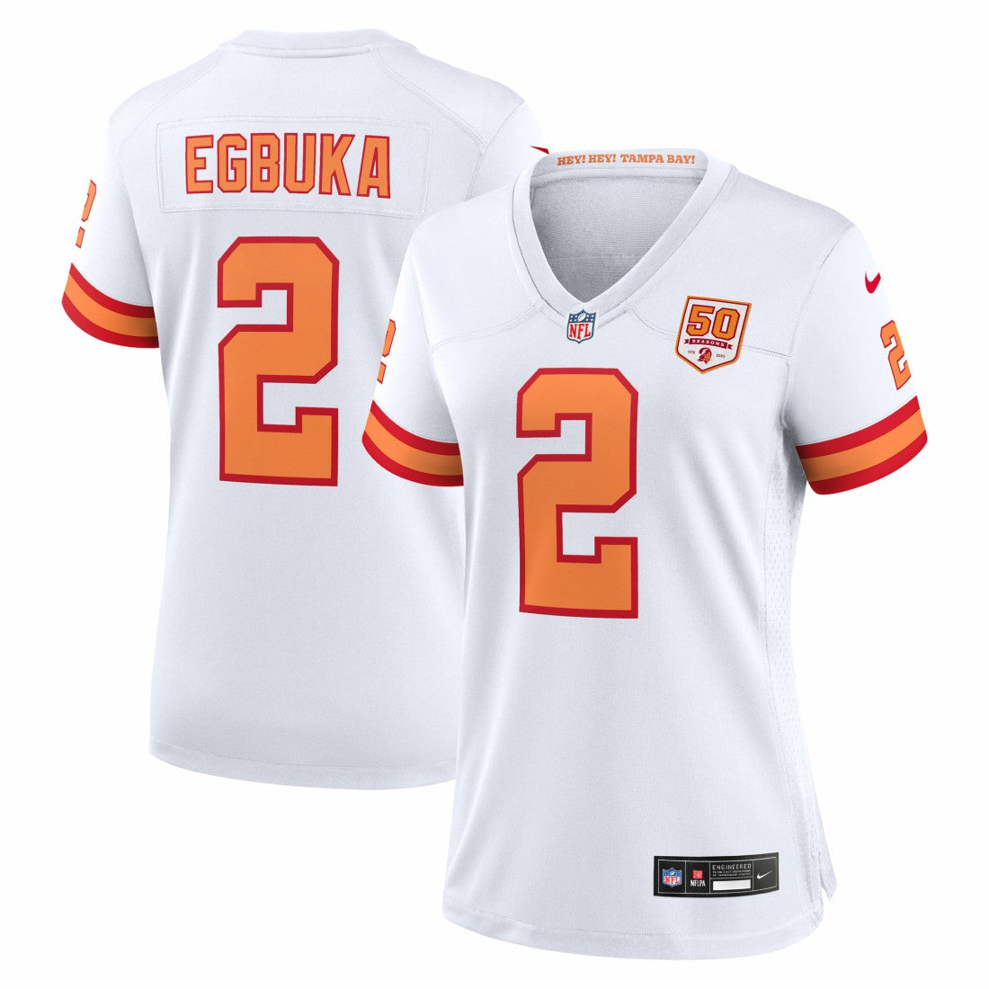 Emeka Egbuka '76 Tampa Bay Buccaneers Women's Alternate 50th Season Game Jersey - White | Nike online