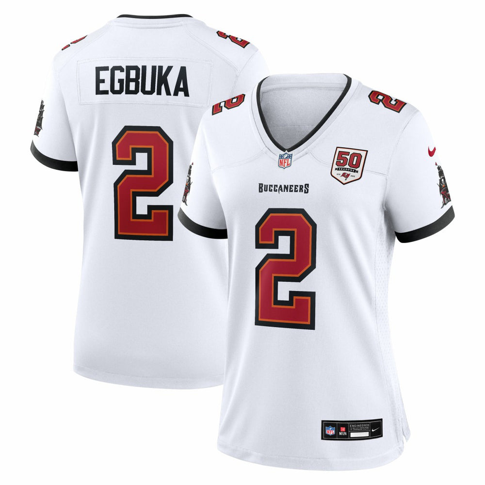 Emeka Egbuka Tampa Bay Buccaneers Women's 50th Season Game Jersey - White | Nike for sale