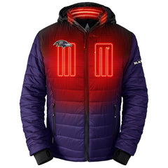 Baltimore Ravens ActionHeat 5V Battery Heated Full-Zip Hoodie Puffer Jacket - Purple discount