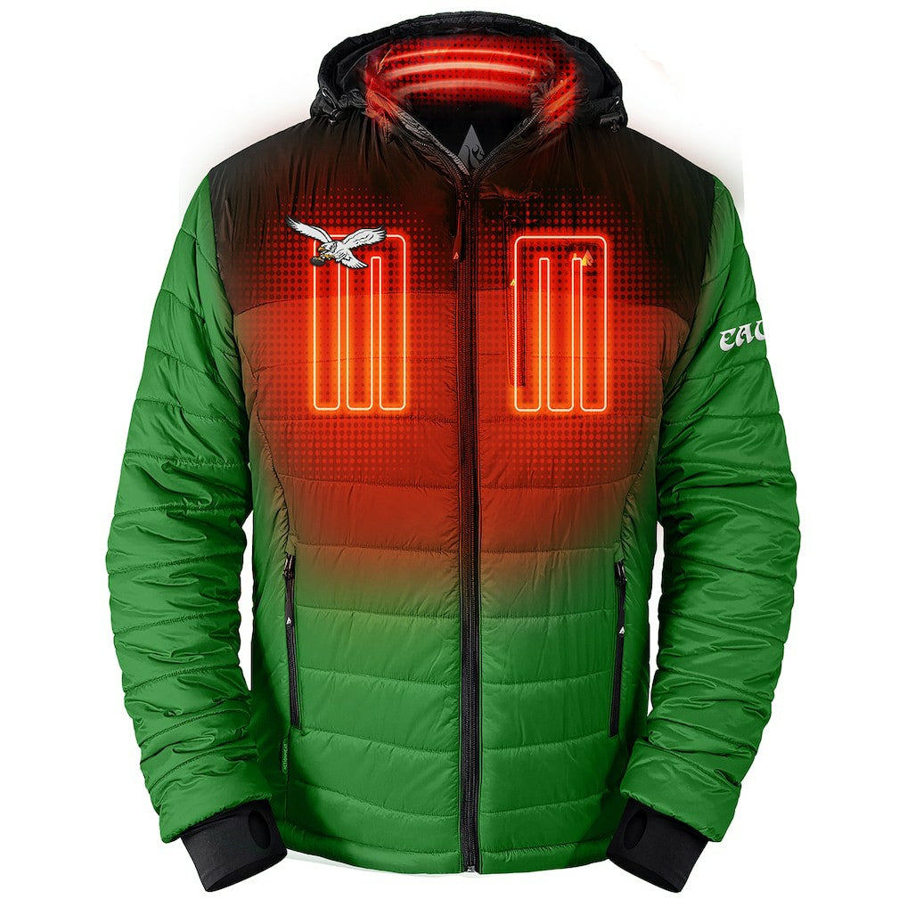 Philadelphia Eagles ActionHeat 5V Battery Heated Colorblock Full-Zip Puffer Jacket - Black/Kelly Green outlet