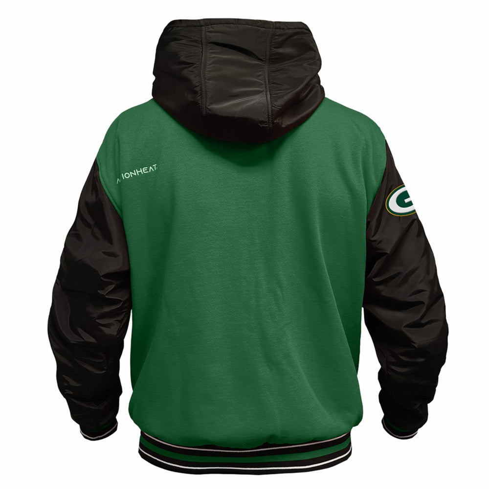 Green Bay Packers ActionHeat 5V Battery Heated Full-Snap Varsity Jacket - Green/Black online