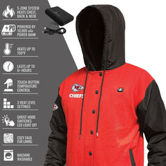 Kansas City Chiefs ActionHeat 5V Battery Heated Full-Snap Varsity Jacket - Red/Black online