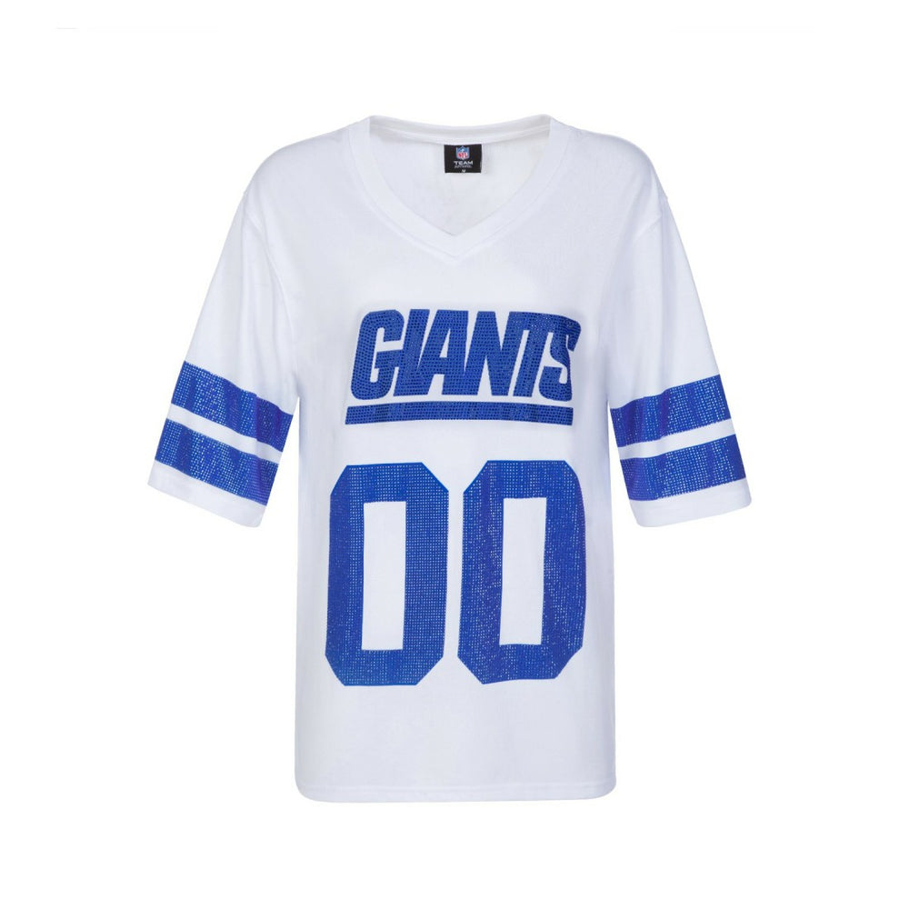 New York Giants Cuce Women's Rhinestone V-Neck Tunic - White outlet