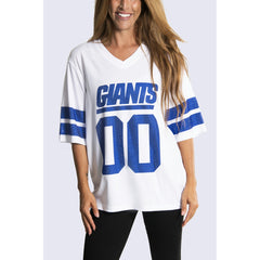 New York Giants Cuce Women's Rhinestone V-Neck Tunic - White outlet