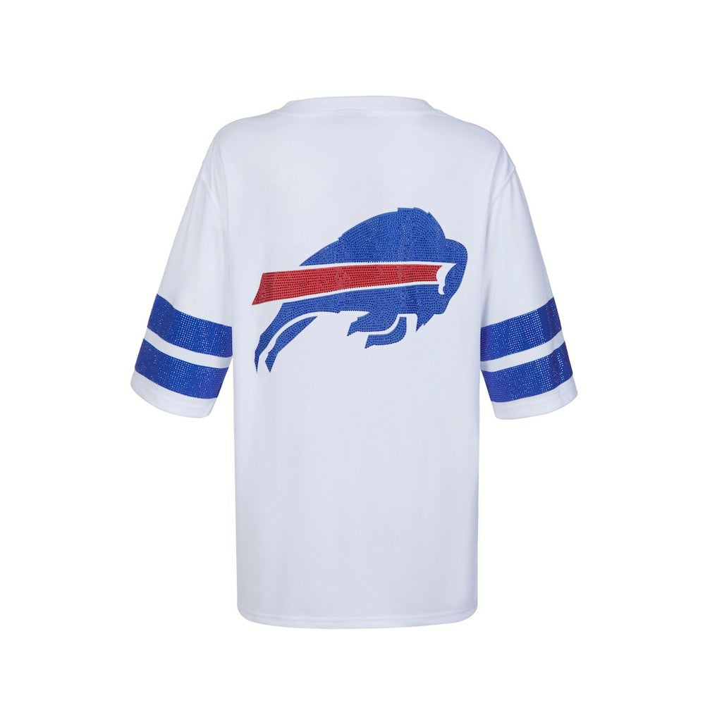 Buffalo Bills Cuce Women's Rhinestone V-Neck Tunic - White outlet