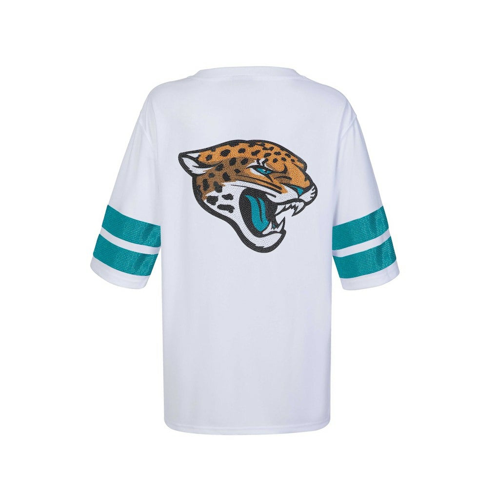 Jacksonville Jaguars Cuce Women's Rhinestone V-Neck Tunic - White discount