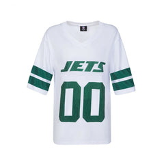 New York Jets Cuce Women's Rhinestone V-Neck Tunic - White cheap