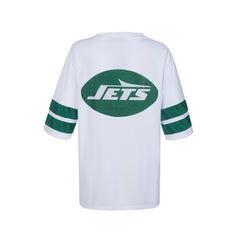 New York Jets Cuce Women's Rhinestone V-Neck Tunic - White cheap