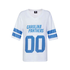 Carolina Panthers Cuce Women's Rhinestone V-Neck Tunic - White on sale