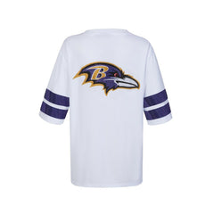 Baltimore Ravens Cuce Women's Rhinestone V-Neck Tunic - White sale