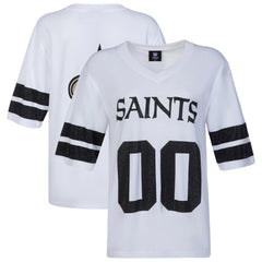 New Orleans Saints Cuce Women's Rhinestone V-Neck Tunic - White sale