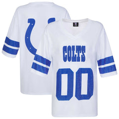 Indianapolis Colts Cuce Women's Rhinestone V-Neck Tunic - White cheap