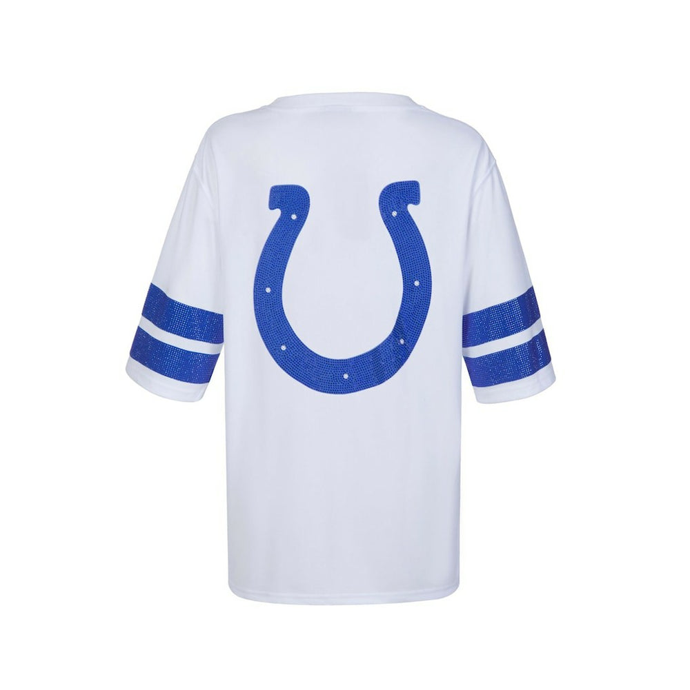 Indianapolis Colts Cuce Women's Rhinestone V-Neck Tunic - White cheap