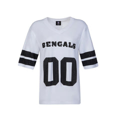 Cincinnati Bengals Cuce Women's Rhinestone V-Neck Tunic - White outlet