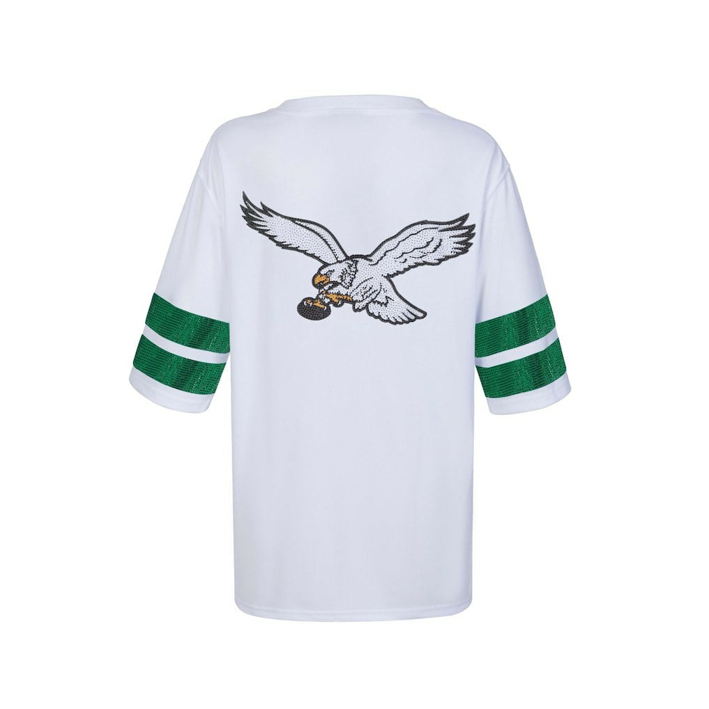 Philadelphia Eagles Cuce Women's Rhinestone V-Neck Tunic - White outlet