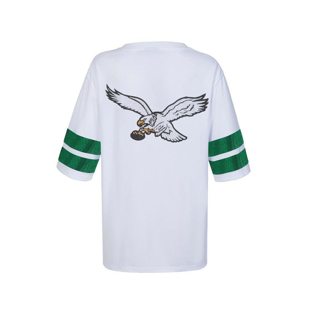 Philadelphia Eagles Cuce Women's Rhinestone V-Neck Tunic - White outlet