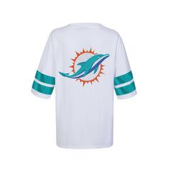 Miami Dolphins Cuce Women's Rhinestone V-Neck Tunic - White on sale