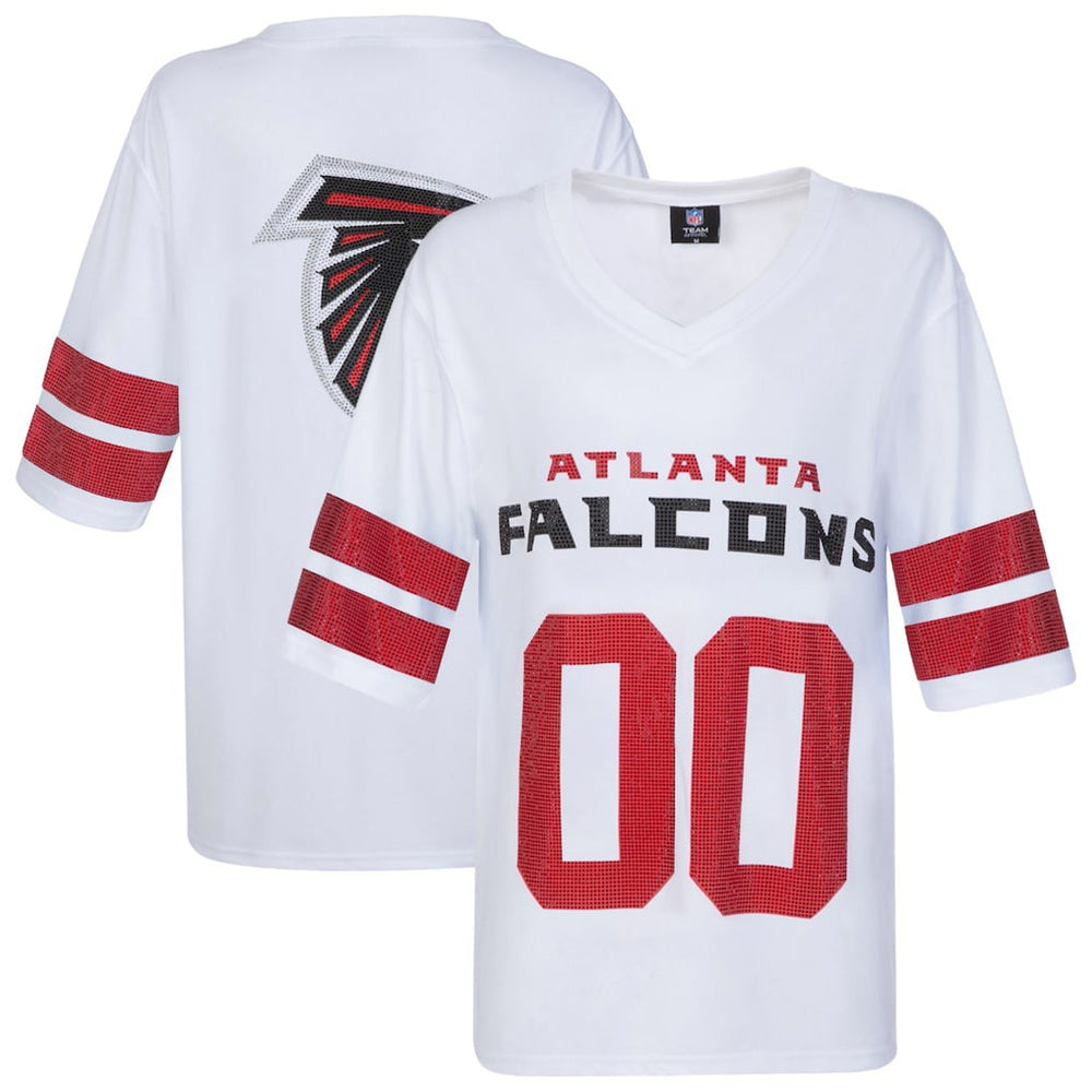 Atlanta Falcons Cuce Women's Rhinestone V-Neck Tunic - White for sale