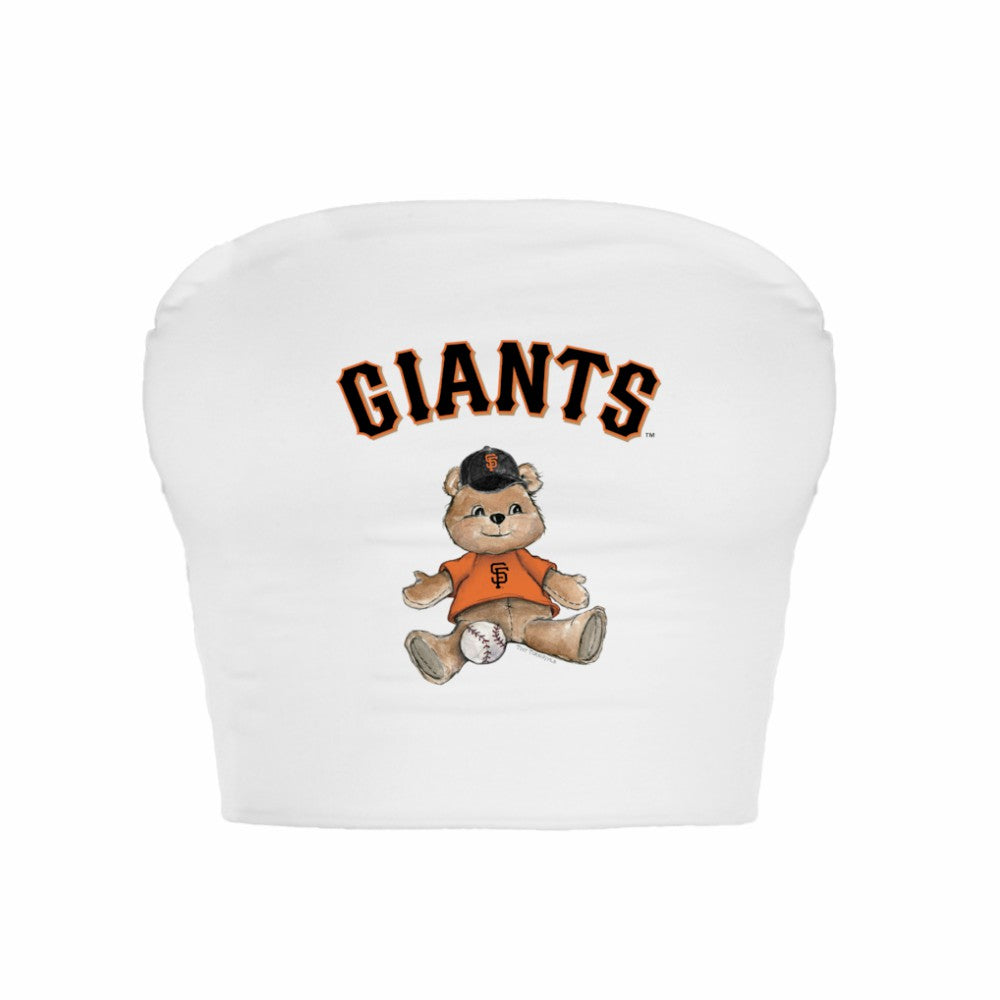 San Francisco Giants Tiny Turnip Women's Teddy Bear Crop Tube Top - White