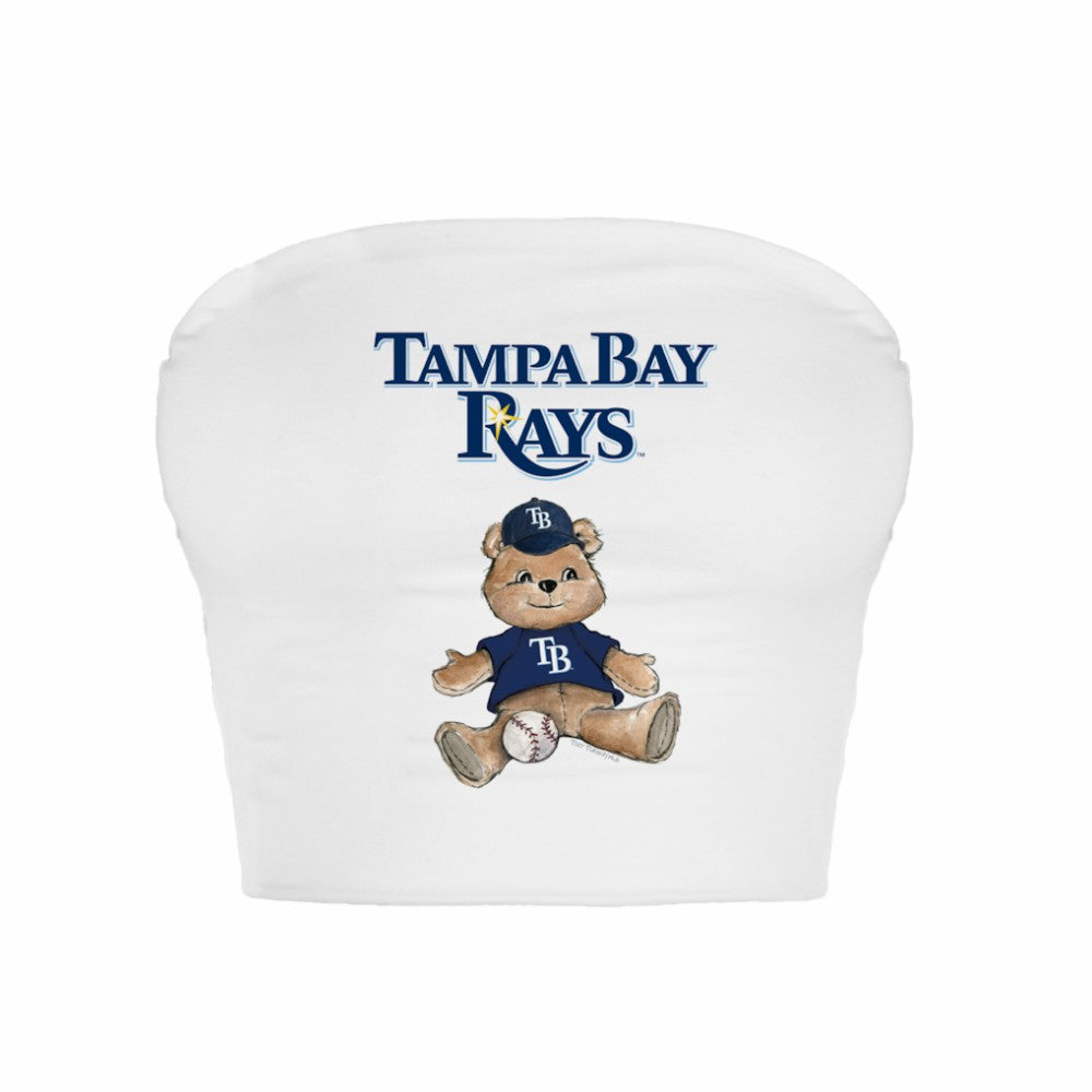 Tampa Bay Rays Tiny Turnip Women's Teddy Bear Crop Tube Top - White