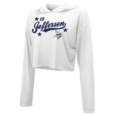 Justin Jefferson Minnesota Vikings Majestic Threads Women's Glitter Wordmark Hoodie - White sale
