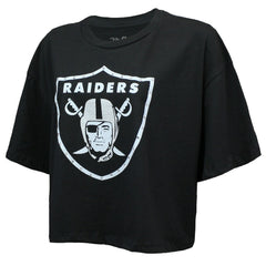 Maxx Crosby Las Vegas Raiders Majestic Threads Women's Swarovski Crystals Boxy Cropped Name & Number T-Shirt - Black sale