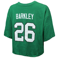 Saquon Barkley Philadelphia Eagles Majestic Threads Women's Swarovski Crystals Boxy Cropped Name & Number T-Shirt - Kelly Green sale