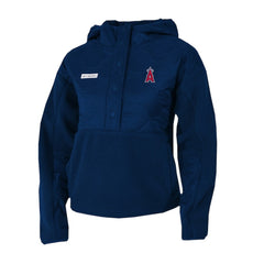 Los Angeles Angels Women's Cloud Point Hooded Fleece Half-Snap Pullover Jacket - Navy | Columbia