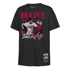 Chipper Jones Atlanta Braves Youth Cooperstown Star Moment T-Shirt - Black | Mitchell & Ness