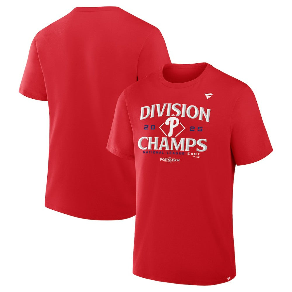 Philadelphia Phillies Youth 2025 NL East Division Champions Locker Room T-Shirt - Red